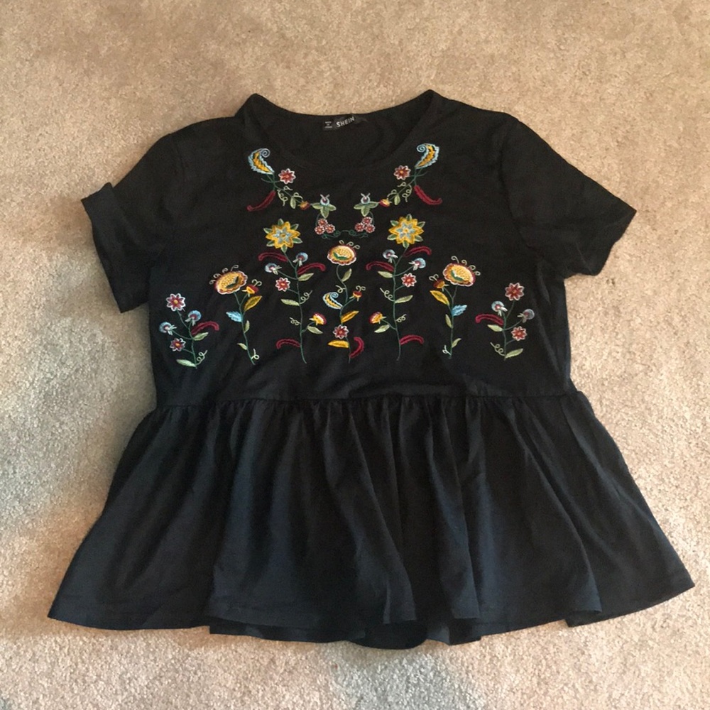 Beautiful detailed peplum babydoll top